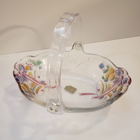 Mikasa Holiday Bells Decorative Basket Glass Frost - Picture 10 of 10